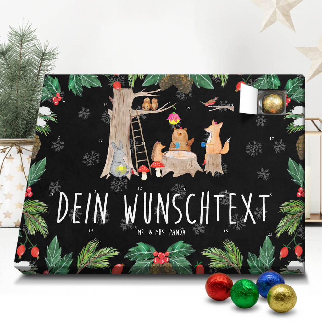 Personalisierter Schoko Adventskalender Waldtiere Picknick Personalisierter Adventskalender, Adventskalender mit Namen, Tiermotive, Gute Laune, lustige Sprüche, Tiere, Waldtiere, Picknick, Wald, Fuchs, Hase, Igel, Maus, Eichhörnchen