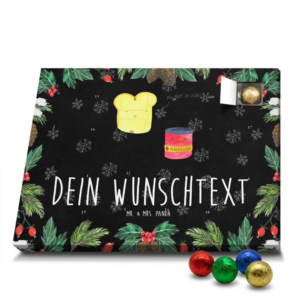 Personalisierter Schoko Adventskalender Toast Marmelade Personalisierter Adventskalender, Adventskalender mit Namen, Tiermotive, Gute Laune, lustige Sprüche, Tiere, Toast, Marmelade, Dreamteam, süße Postkarte, süß, Küche Deko, Küche Spruch, Frühstück Einladung, Brot, Toastbrot