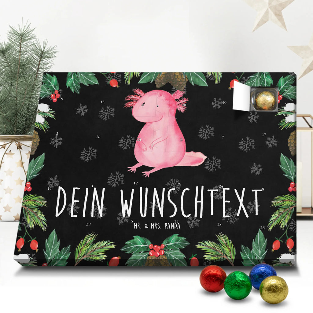 Personalisierter Schoko Adventskalender Axolotl null Personalisierter Adventskalender, Adventskalender mit Namen, Axolotl, Molch, Axolot, vergnügt, fröhlich, zufrieden, Lebensstil, Weisheit, Lebensweisheit, Liebe, Freundin