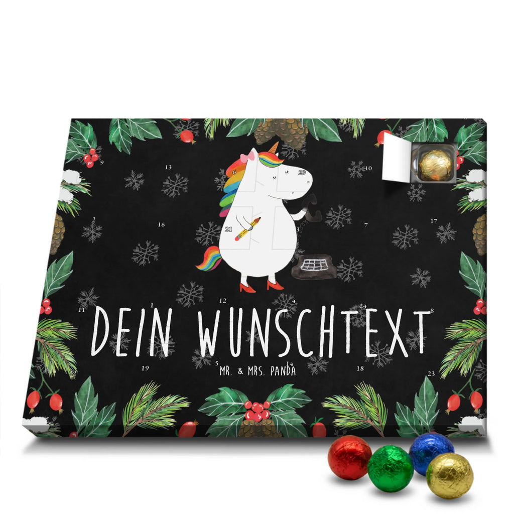 Personalisierter Schoko Adventskalender Einhorn Sekretärin Personalisierter Adventskalender, Adventskalender mit Namen, Einhorn, Einhörner, Einhorn Deko, Unicorn, Sekretärin, Büro, Rechtsanwältin, Rechtsanwaltsgehilfin, Steuerbüro, Steuerkanzlei, Bürokraft, Bürohilfe