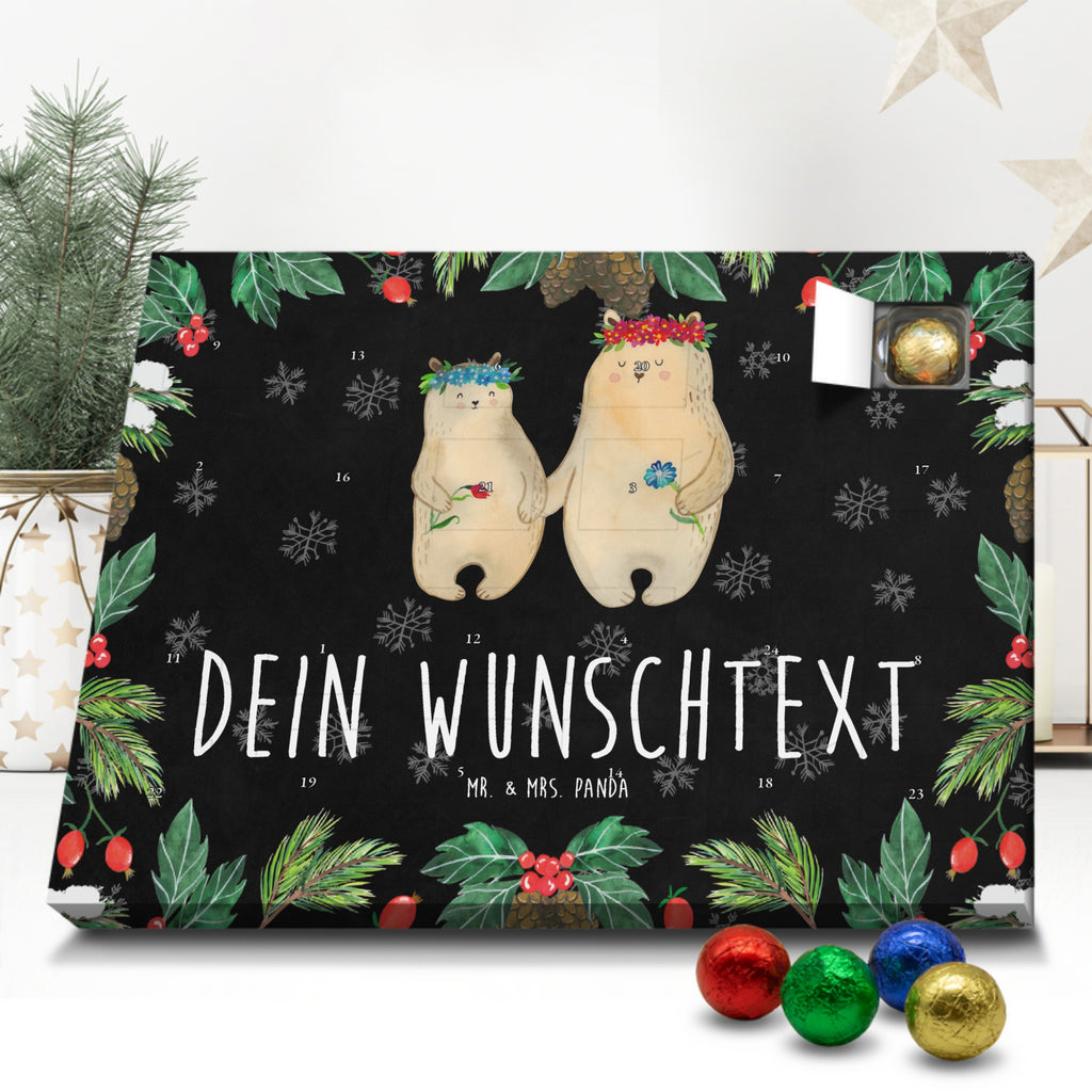 Personalisierter Schoko Adventskalender Bären mit Blumenkranz Personalisierter Adventskalender, Adventskalender mit Namen, Familie, Vatertag, Muttertag, Bruder, Schwester, Mama, Papa, Oma, Opa, Bär, Bären, Mutter, Mutti, Mami, Lieblingsmensch, Lieblingsmama, beste Mutter, weltbeste Mama, Geschenk Mama. Muttertag, Tochter, Kind, Kinder, Töchter, Family, Vorbild