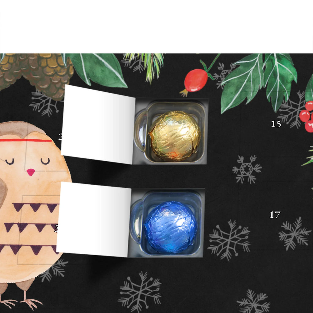 Personalisierter Schoko Adventskalender Eule Federschmuck Personalisierter Adventskalender, Adventskalender mit Namen, Eule, Eule Deko, Owl, Das Leben ist ein Abenteuer, Reisespruch, Federschmuck, Dekoration