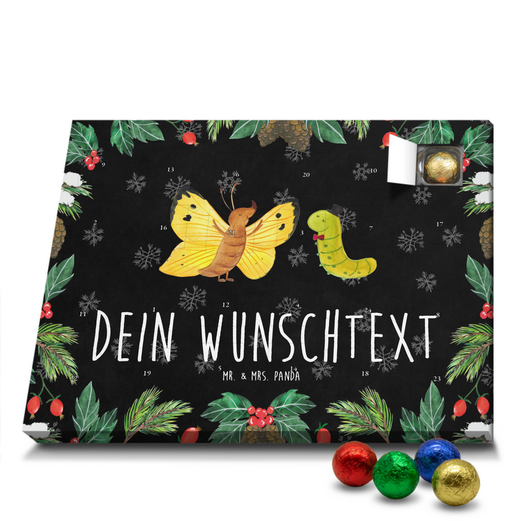 Personalisierter Schoko Adventskalender Raupe Schmetterling Personalisierter Adventskalender, Adventskalender mit Namen, Tiermotive, Gute Laune, lustige Sprüche, Tiere, Raupe, Schmetterling, Zitronenfalter, Entwicklung, Erwachsen werden, Kokon, Hut, Hütchen, Schönheit, Aufwachsen