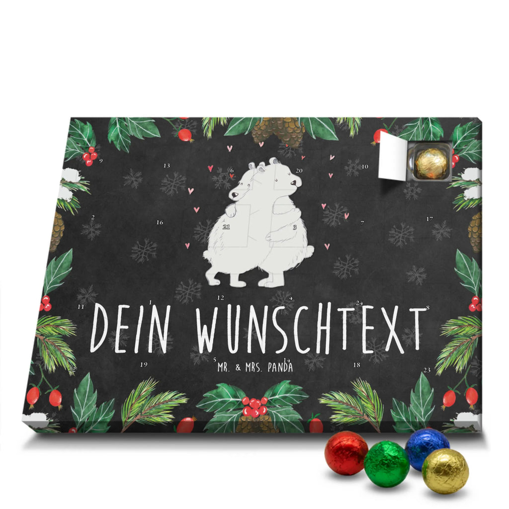 Personalisierter Schoko Adventskalender Eisbär Umarmen Personalisierter Adventskalender, Adventskalender mit Namen, Tiermotive, Gute Laune, lustige Sprüche, Tiere