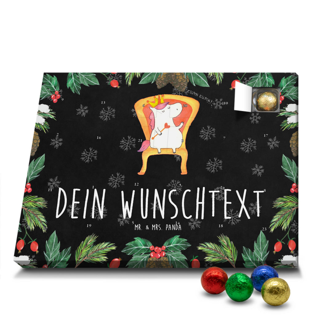 Personalisierter Schoko Adventskalender Einhorn König Personalisierter Adventskalender, Adventskalender mit Namen, Einhorn, Einhörner, Einhorn Deko, Pegasus, Unicorn, König, Präsident, Bundeskanzler, Herrscher, Kaiser, Prinzessin, Krone