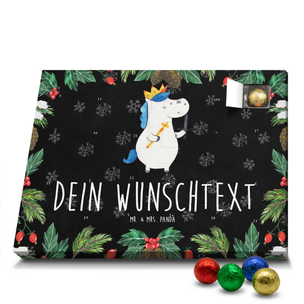 Personalisierter Schoko Adventskalender Einhorn König mit Schwert Personalisierter Adventskalender, Adventskalender mit Namen, Einhorn, Einhörner, Einhorn Deko, Pegasus, Unicorn, König, Ritter, Mittelalter