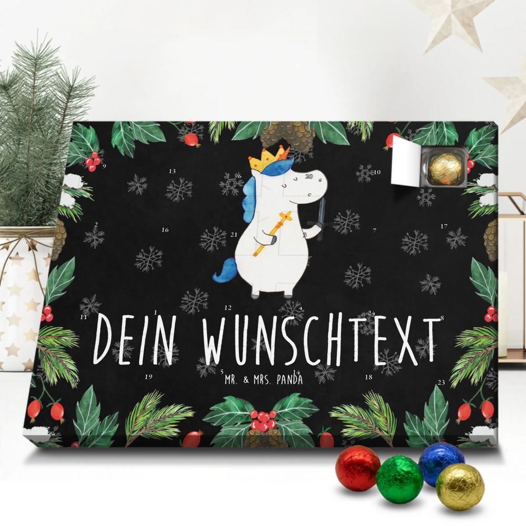 Personalisierter Schoko Adventskalender Einhorn König mit Schwert Personalisierter Adventskalender, Adventskalender mit Namen, Einhorn, Einhörner, Einhorn Deko, Pegasus, Unicorn, König, Ritter, Mittelalter