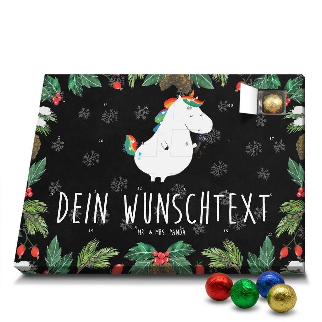 Personalisierter Schoko Adventskalender Einhorn Sänger Personalisierter Adventskalender, Adventskalender mit Namen, Einhorn, Einhörner, Einhorn Deko, Pegasus, Unicorn, Glitzer, Konfetti, Party, Geburtstag, Feier, Fest, Disco, Sängerin, Sänger, Freundin