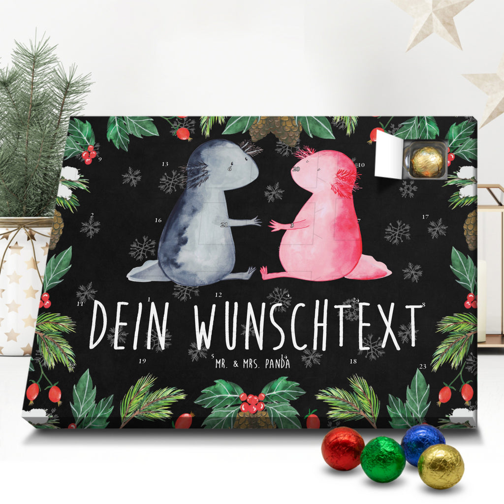 Personalisierter Schoko Adventskalender Axolotl Liebe Personalisierter Adventskalender, Adventskalender mit Namen, Axolotl, Molch, Axolot, Schwanzlurch, Lurch, Lurche, Liebe, große Liebe, Liebesbeweis, Freund, Verlobter, Ehemann, Jahrestag, Valentinstag