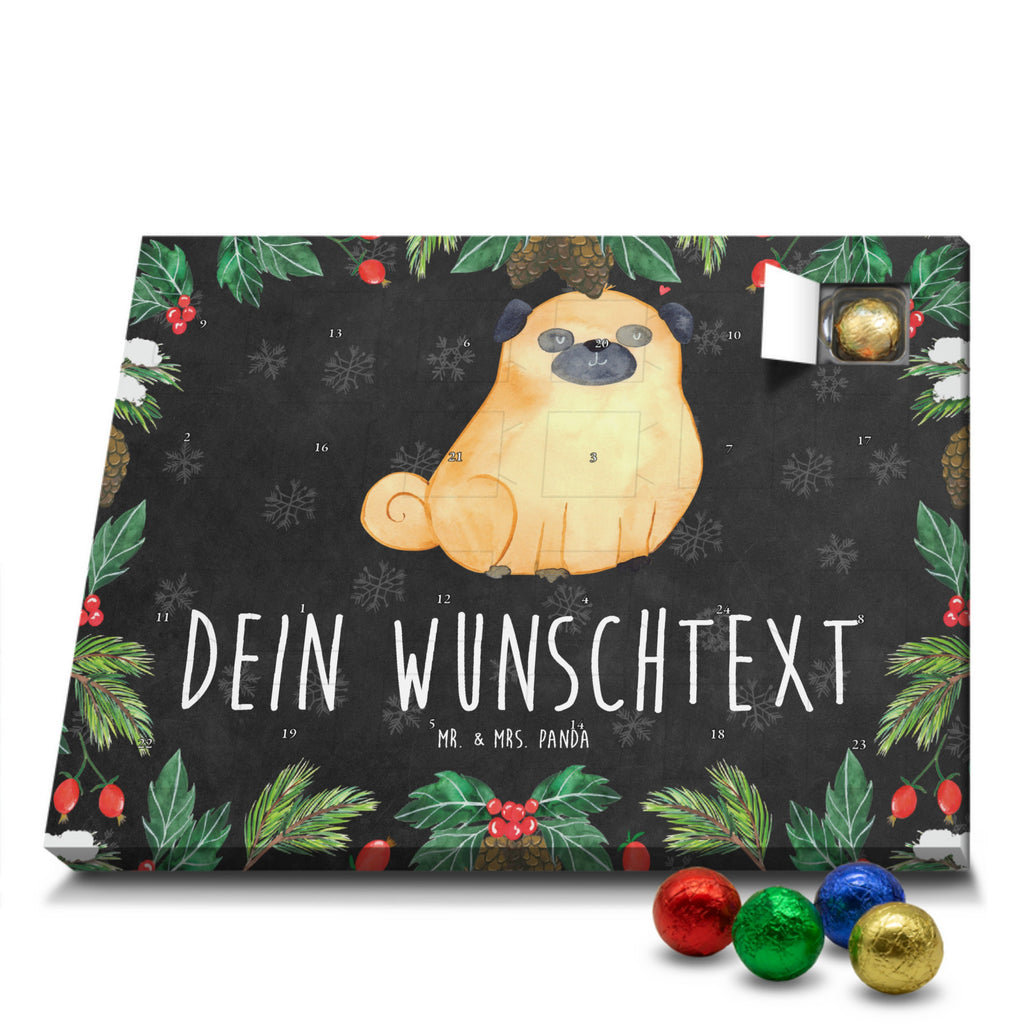 Personalisierter Schoko Adventskalender Mops Personalisierter Adventskalender, Adventskalender mit Namen, Hund, Hundemotiv, Haustier, Hunderasse, Tierliebhaber, Hundebesitzer, Sprüche, Mops, Liebe, Hundeliebe