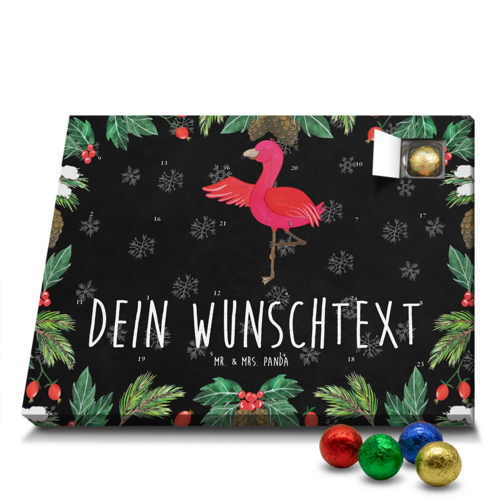 Personalisierter Schoko Adventskalender Flamingo Yoga Personalisierter Adventskalender, Adventskalender mit Namen, Flamingo, Vogel, Yoga, Namaste, Achtsamkeit, Yoga-Übung, Entspannung, Ärger, Aufregen, Tiefenentspannung