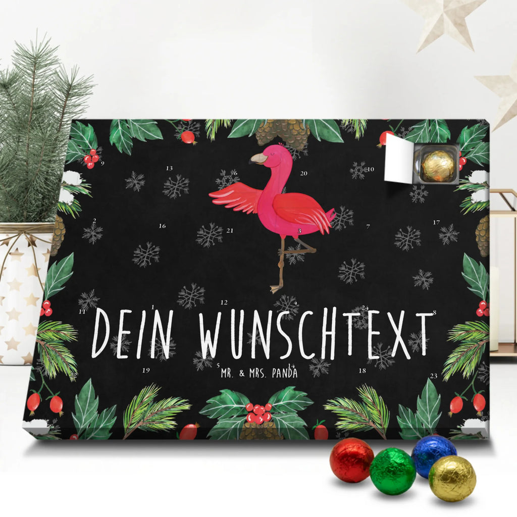 Personalisierter Schoko Adventskalender Flamingo Yoga Personalisierter Adventskalender, Adventskalender mit Namen, Flamingo, Vogel, Yoga, Namaste, Achtsamkeit, Yoga-Übung, Entspannung, Ärger, Aufregen, Tiefenentspannung