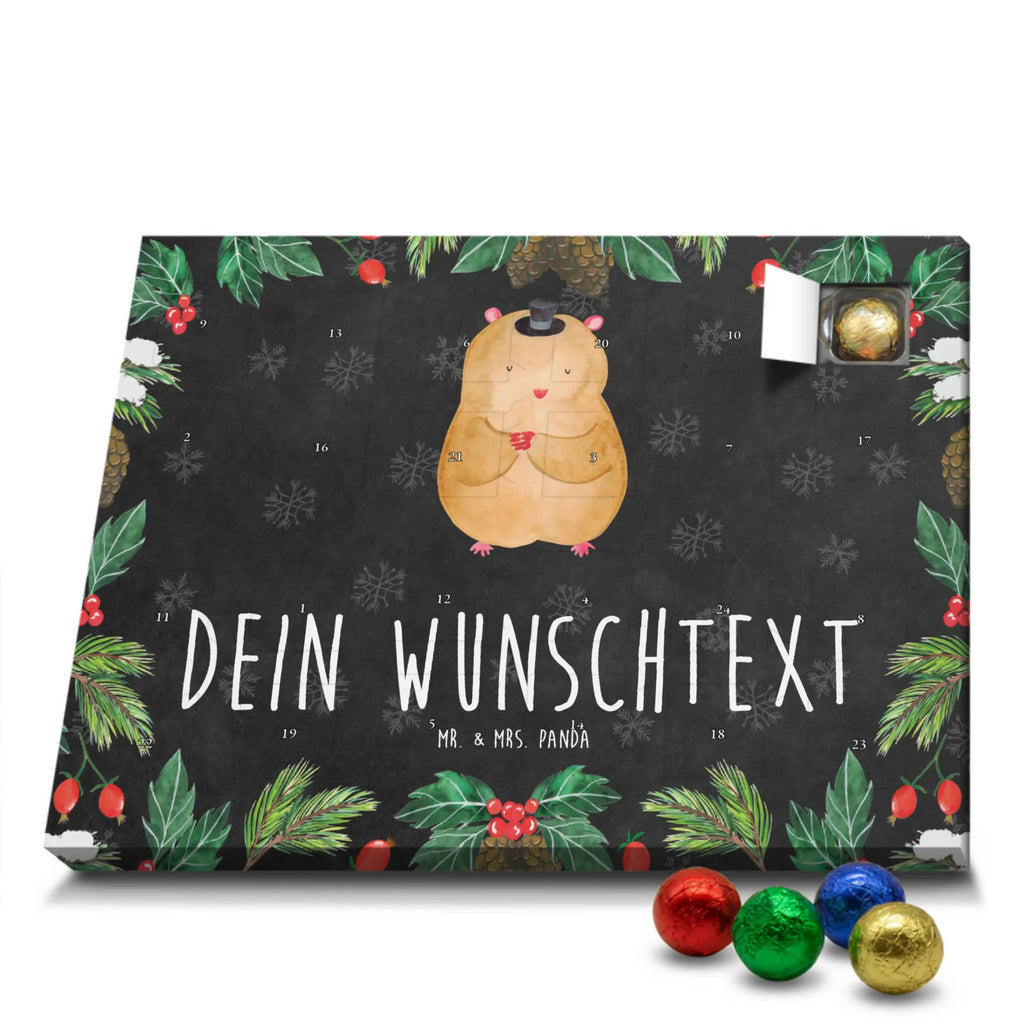 Personalisierter Schoko Adventskalender Hamster Hut Personalisierter Adventskalender, Adventskalender mit Namen, Tiermotive, Gute Laune, lustige Sprüche, Tiere, Hamster, Hut, Magier, Zylinder, Zwerghamster, Zauberer