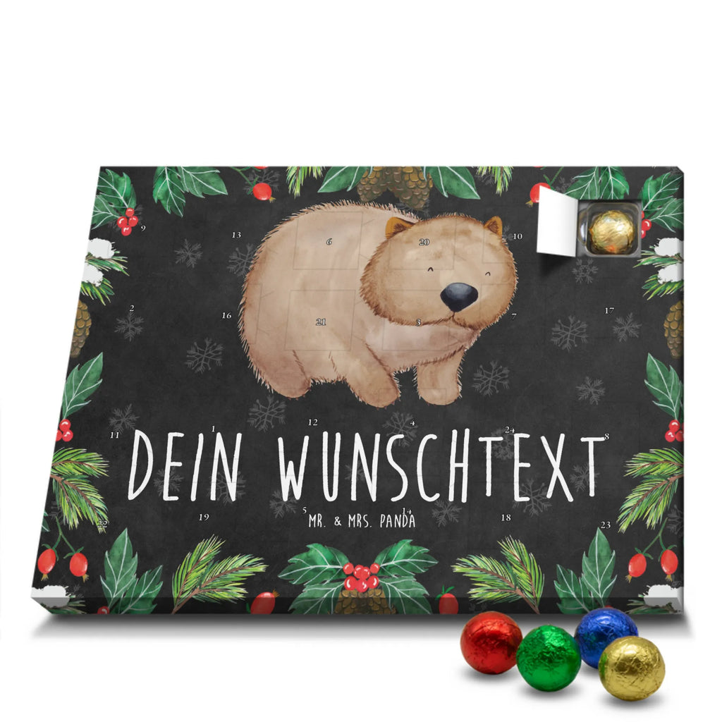 Personalisierter Schoko Adventskalender Wombat Personalisierter Adventskalender, Adventskalender mit Namen, Tiermotive, Gute Laune, lustige Sprüche, Tiere, Wombat, Das Leben ist schön, Motivation, Spruch, Australien