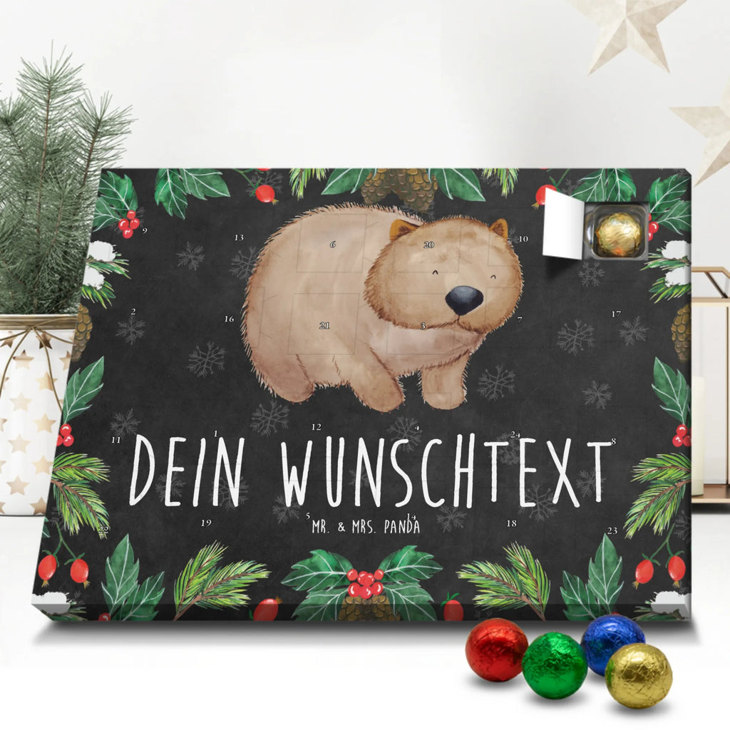 Personalisierter Schoko Adventskalender Wombat Personalisierter Adventskalender, Adventskalender mit Namen, Tiermotive, Gute Laune, lustige Sprüche, Tiere, Wombat, Das Leben ist schön, Motivation, Spruch, Australien