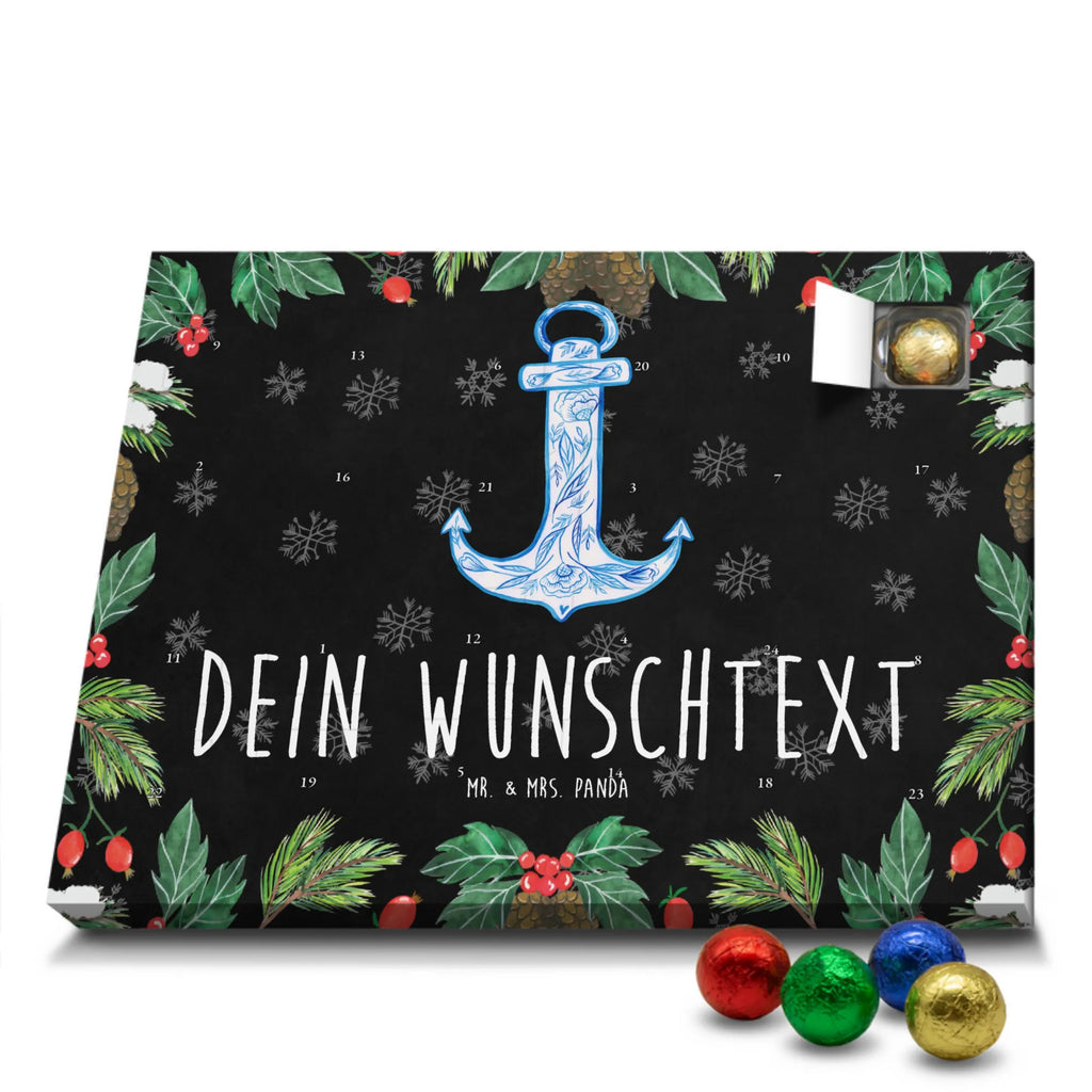 Personalisierter Schoko Adventskalender Anker Blau Personalisierter Adventskalender, Adventskalender mit Namen, Tiermotive, Gute Laune, lustige Sprüche, Tiere