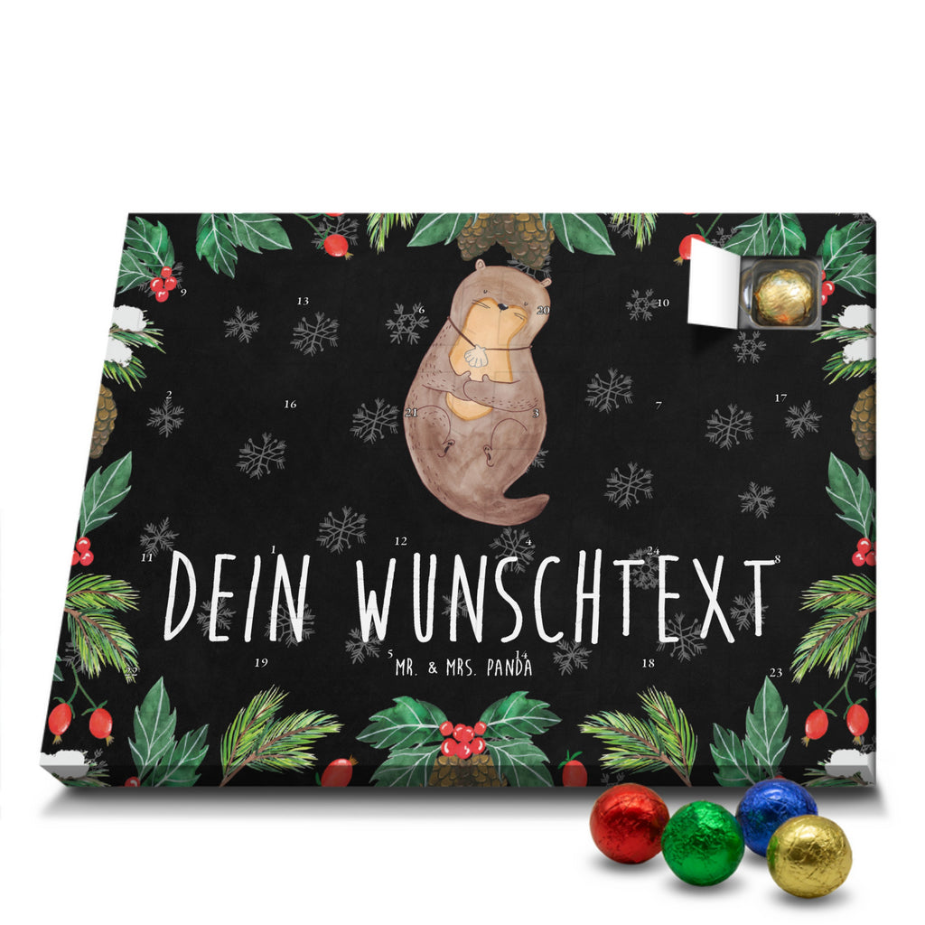 Personalisierter Schoko Adventskalender Otter Muschel Personalisierter Adventskalender, Adventskalender mit Namen, Otter, Fischotter, Seeotter, Otterliebe, grübeln, träumen, Motivation, Tagträumen, Büro