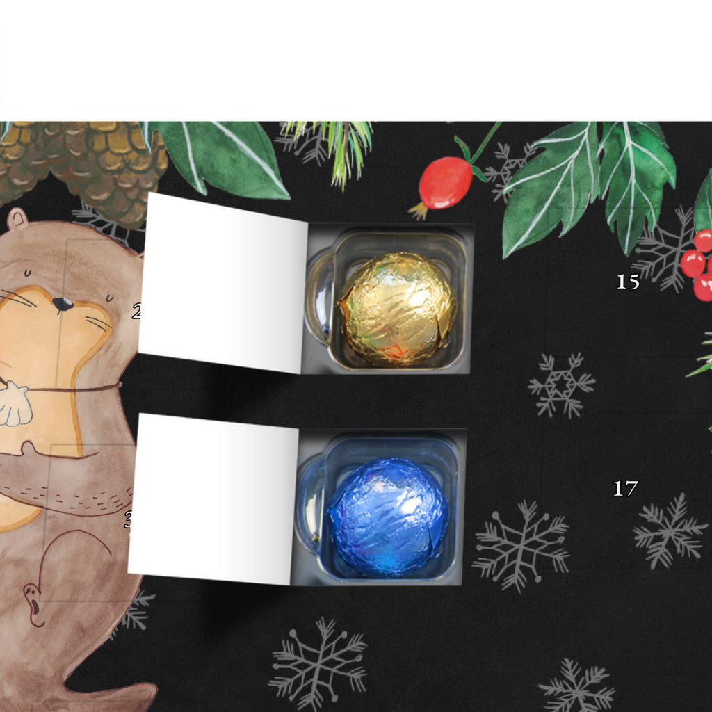 Personalisierter Schoko Adventskalender Otter Muschel Personalisierter Adventskalender, Adventskalender mit Namen, Otter, Fischotter, Seeotter, Otterliebe, grübeln, träumen, Motivation, Tagträumen, Büro