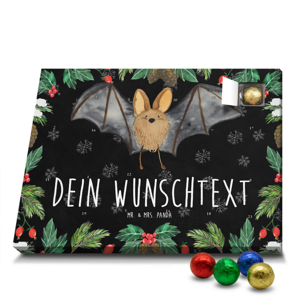 Personalisierter Schoko Adventskalender Fledermaus Flügel Personalisierter Adventskalender, Adventskalender mit Namen, Tiermotive, Gute Laune, lustige Sprüche, Tiere