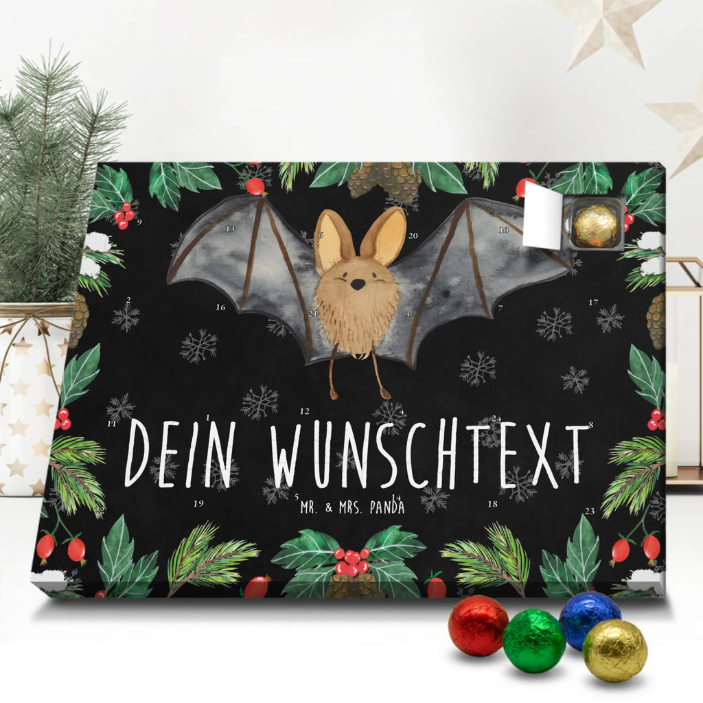 Personalisierter Schoko Adventskalender Fledermaus Flügel Personalisierter Adventskalender, Adventskalender mit Namen, Tiermotive, Gute Laune, lustige Sprüche, Tiere