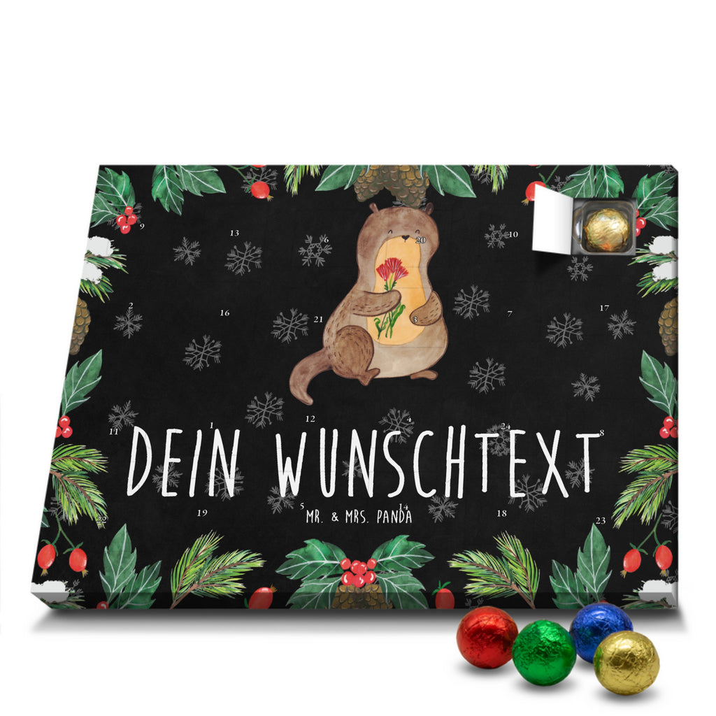 Personalisierter Schoko Adventskalender Otter Blumenstrauß Personalisierter Adventskalender, Adventskalender mit Namen, Otter, Fischotter, Seeotter, Otter Seeotter See Otter