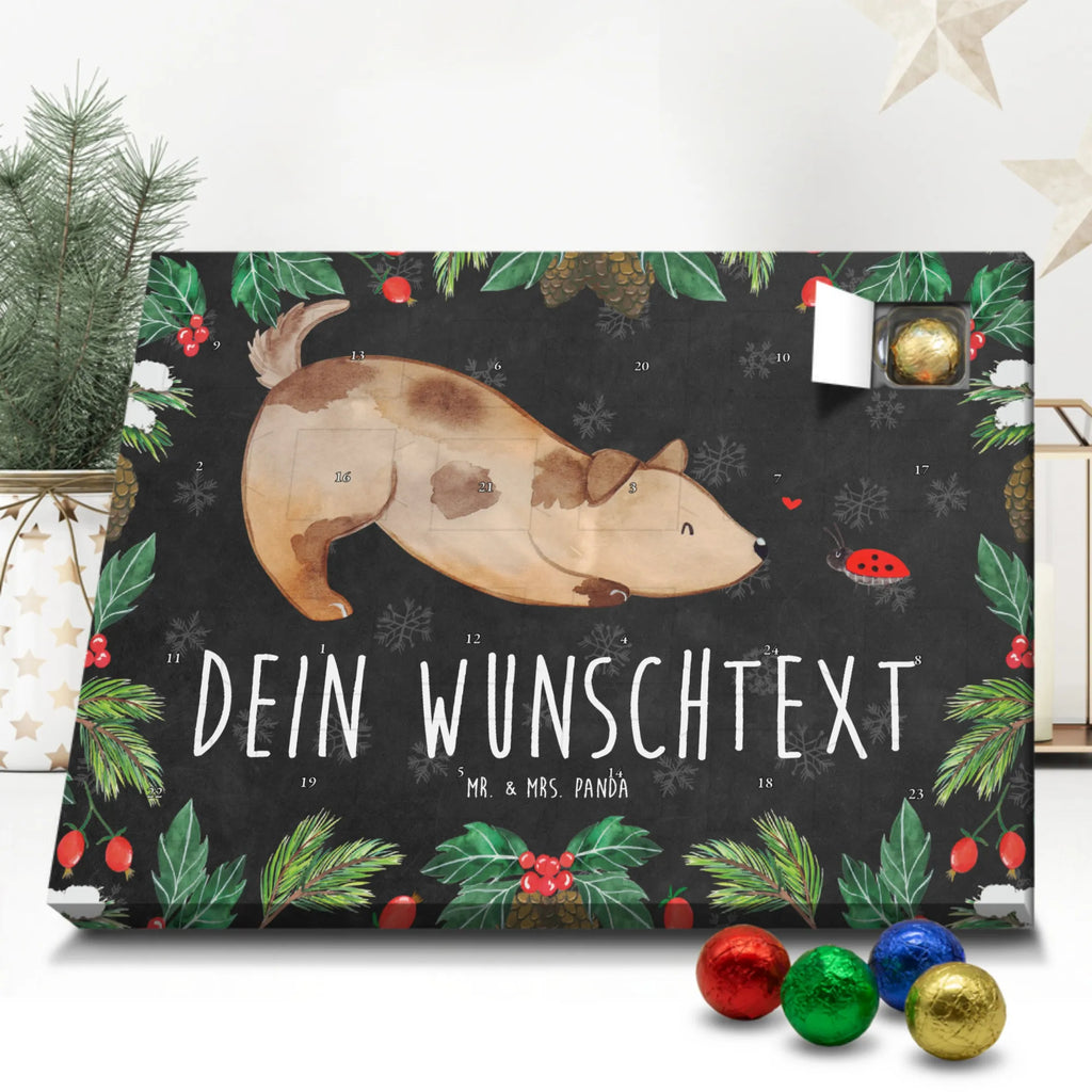 Personalisierter Schoko Adventskalender Hund Marienkäfer Personalisierter Adventskalender, Adventskalender mit Namen, Hund, Hundemotiv, Haustier, Hunderasse, Tierliebhaber, Hundebesitzer, Sprüche, Hunde, Hundespruch, Marienkäfer, Mischling, Mischlinghund