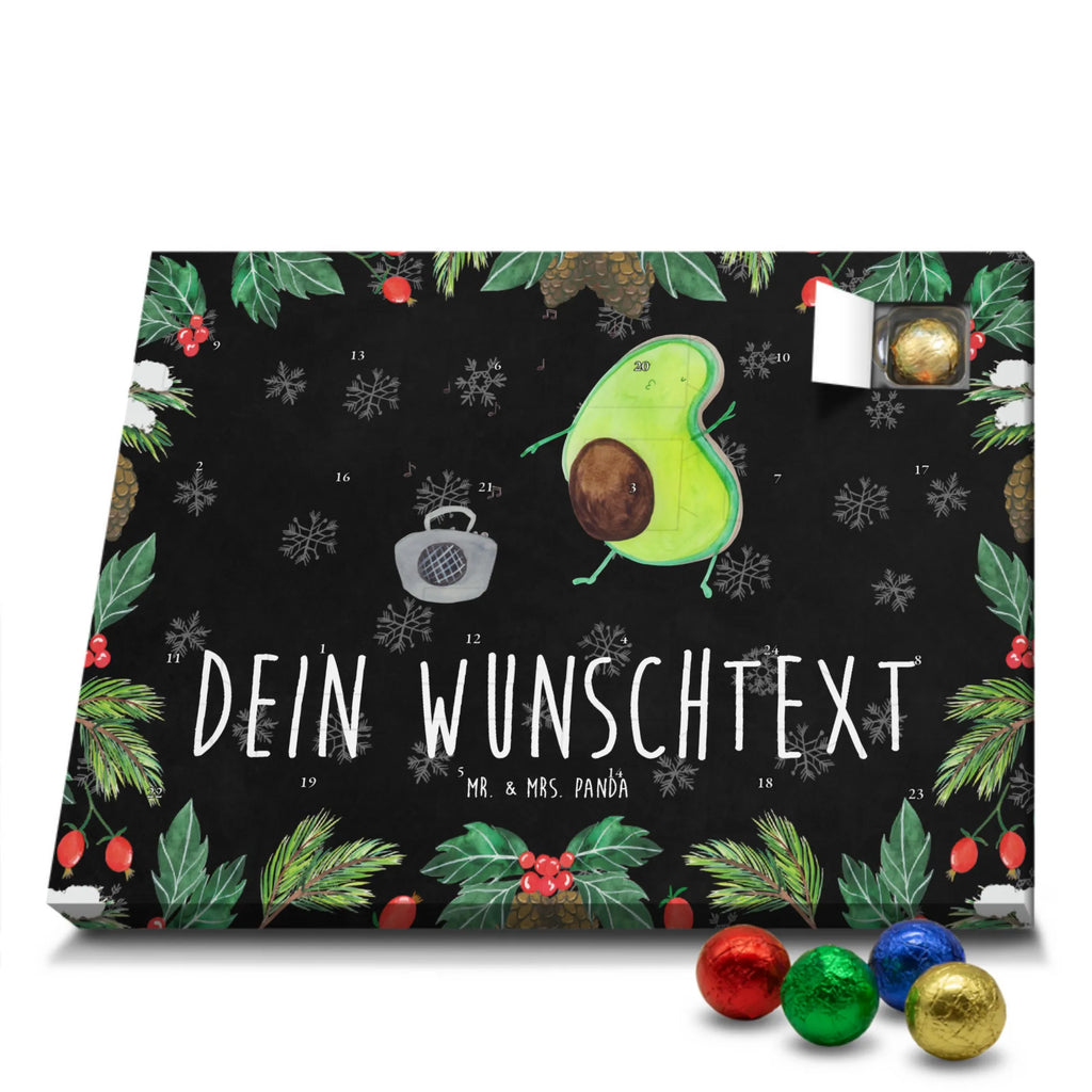 Personalisierter Schoko Adventskalender Avocado Tanzen Personalisierter Adventskalender, Adventskalender mit Namen, Avocado, Veggie, Vegan, Gesund