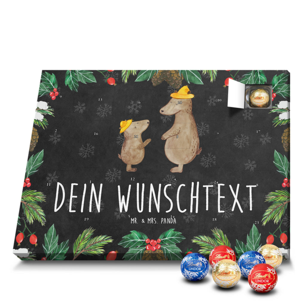 Personalisierter Kugel Markenschokolade Adventskalender Bären mit Hut Personalisierter Kugel Markenschokolade Adventskalender, Familie, Vatertag, Muttertag, Bruder, Schwester, Mama, Papa, Oma, Opa, Bär, Bären, Vater, Papi, Paps, Dad, Daddy, Lieblingsmensch, Sohn, Söhne, Kind, Kinder, Vater-Sohn, Family, Vorbild