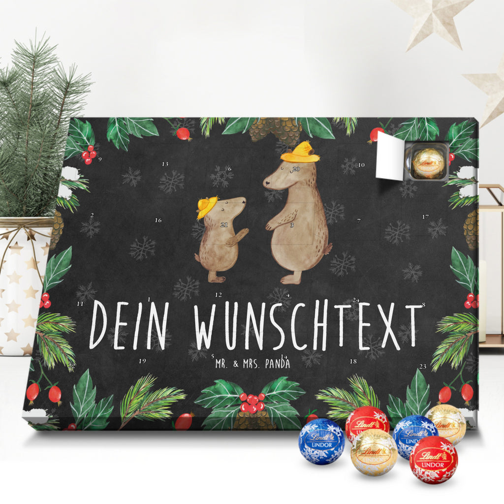 Personalisierter Kugel Markenschokolade Adventskalender Bären mit Hut Personalisierter Kugel Markenschokolade Adventskalender, Familie, Vatertag, Muttertag, Bruder, Schwester, Mama, Papa, Oma, Opa, Bär, Bären, Vater, Papi, Paps, Dad, Daddy, Lieblingsmensch, Sohn, Söhne, Kind, Kinder, Vater-Sohn, Family, Vorbild