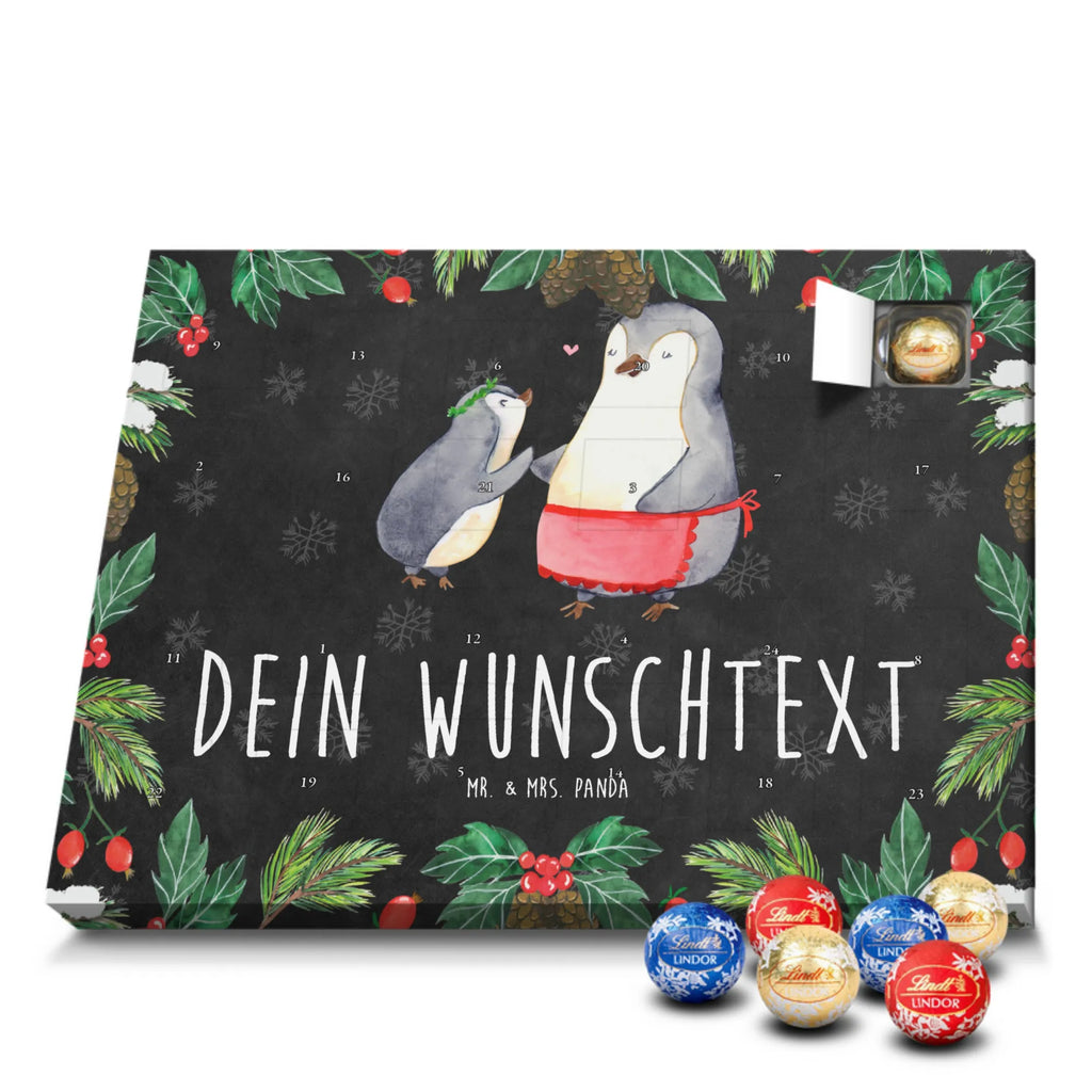 Personalisierter Kugel Markenschokolade Adventskalender Pinguin mit Kind Personalisierter Kugel Markenschokolade Adventskalender, Familie, Vatertag, Muttertag, Bruder, Schwester, Mama, Papa, Oma, Opa, Geschenk, Mami, Mutti, Mutter, Geburststag