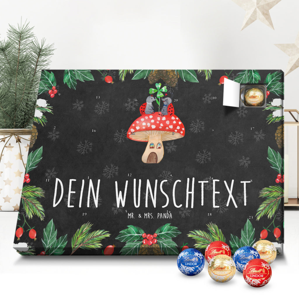 Personalisierter Kugel Markenschokolade Adventskalender Marienkäfer Fliegenpilz Personalisierter Kugel Markenschokolade Adventskalender, Tiermotive, Gute Laune, lustige Sprüche, Tiere, Haus, Wohnung, zuhause, Fliegenpilz, Marienkäfer, Fleigenpilzhaus