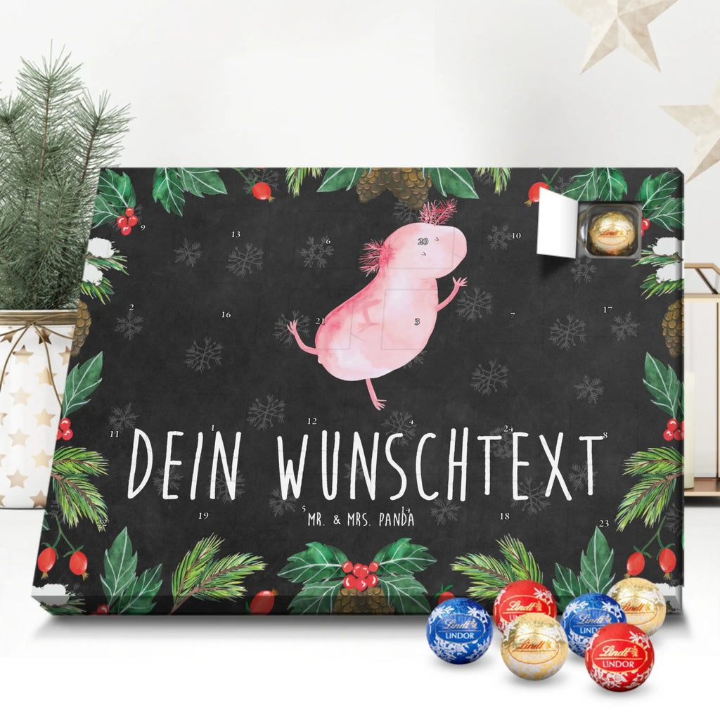 Personalisierter Kugel Markenschokolade Adventskalender Axolotl Tanzen Personalisierter Kugel Markenschokolade Adventskalender, Axolotl, Molch, Axolot, Schwanzlurch, Lurch, Lurche, Dachschaden, Sterne, verrückt, Freundin, beste Freundin