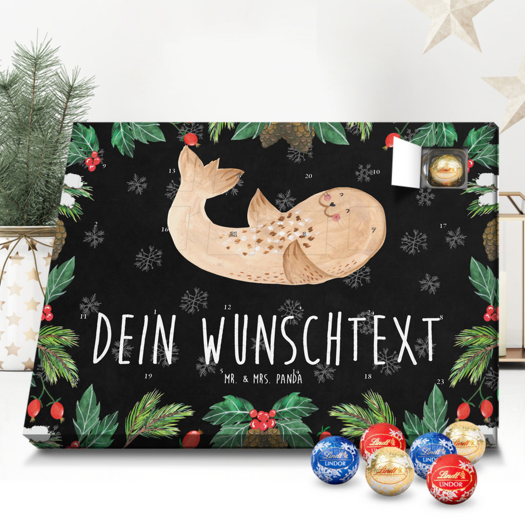 Personalisierter Kugel Markenschokolade Adventskalender Robbe Liegen Personalisierter Kugel Markenschokolade Adventskalender, Tiermotive, Gute Laune, lustige Sprüche, Tiere, Robbe, Robben, Seehund, Strand, Meerestier, Ostsee, Nordsee, Lachen, Freude