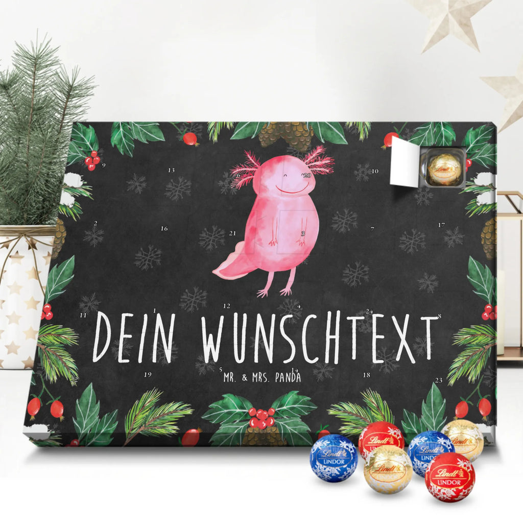 Personalisierter Kugel Markenschokolade Adventskalender Axolotl Glücklich Personalisierter Kugel Markenschokolade Adventskalender, Axolotl, Molch, Axolot, Schwanzlurch, Lurch, Lurche, Motivation, gute Laune