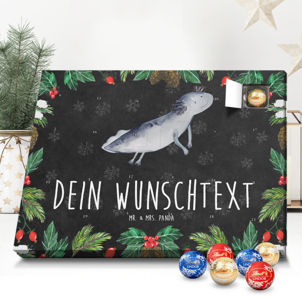 Personalisierter Kugel Markenschokolade Adventskalender Axolotl Schwimmen Personalisierter Kugel Markenschokolade Adventskalender, Axolotl, Molch, Axolot, Schwanzlurch, Lurch, Lurche, Problem, Probleme, Lösungen, Motivation