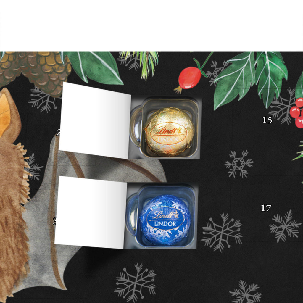 Personalisierter Kugel Markenschokolade Adventskalender Fledermaus Sitzen Personalisierter Kugel Markenschokolade Adventskalender, Tiermotive, Gute Laune, lustige Sprüche, Tiere, Fledermaus, Fledermäuse, Motivation, entspannen