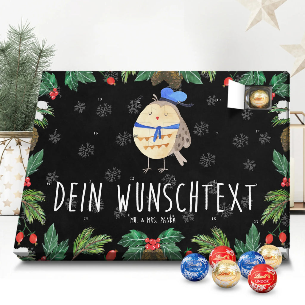 Personalisierter Kugel Markenschokolade Adventskalender Eule Matrose Personalisierter Kugel Markenschokolade Adventskalender, Eule, Eule Spruch, Eule Deko, Owl, Wortspiel lustig, Matrose, Freundin, Ehe, Seefahrer, Heimathafen, Hochzeitstag Geschenk