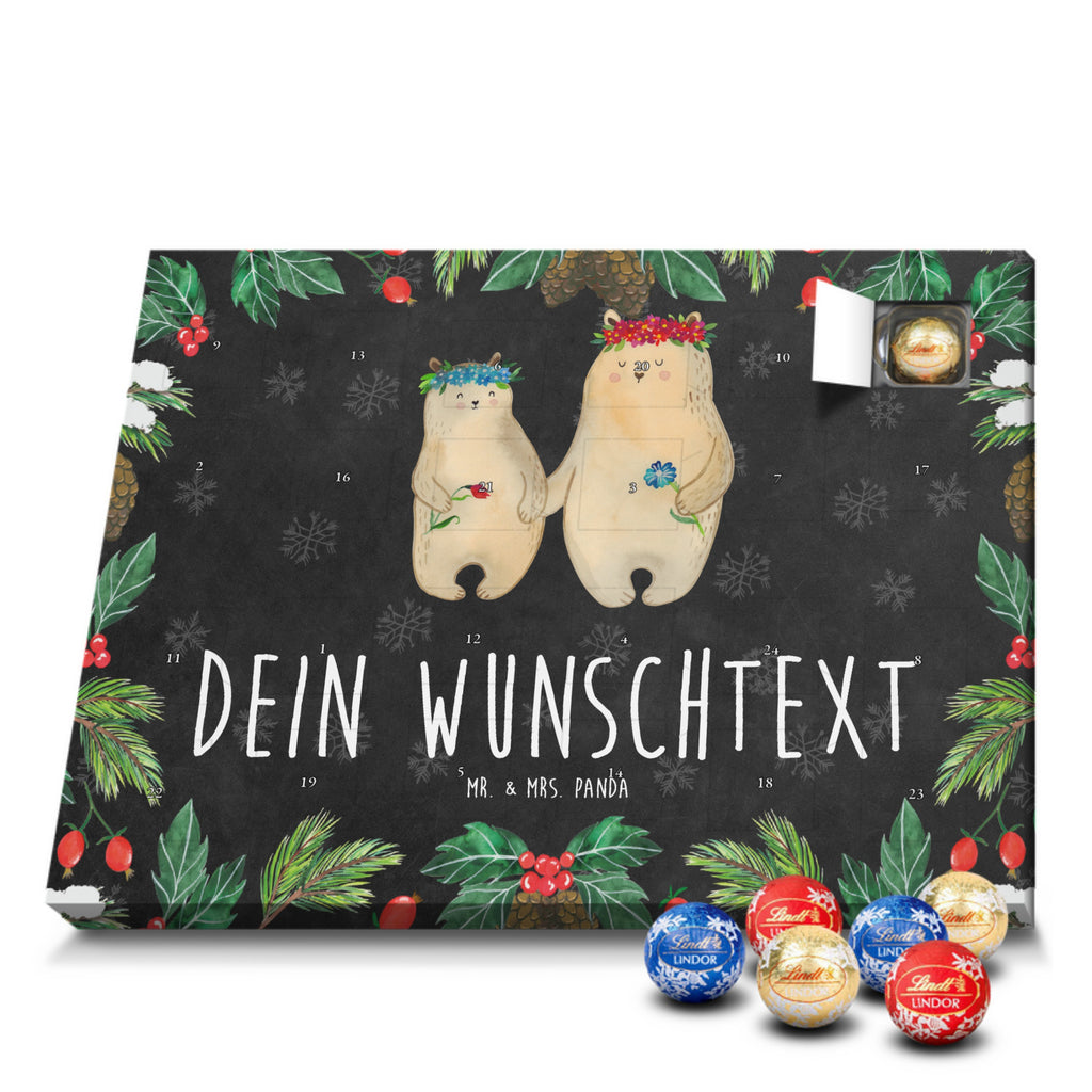 Personalisierter Kugel Markenschokolade Adventskalender Bären mit Blumenkranz Personalisierter Kugel Markenschokolade Adventskalender, Familie, Vatertag, Muttertag, Bruder, Schwester, Mama, Papa, Oma, Opa, Bär, Bären, Mutter, Mutti, Mami, Lieblingsmensch, Lieblingsmama, beste Mutter, weltbeste Mama, Geschenk Mama. Muttertag, Tochter, Kind, Kinder, Töchter, Family, Vorbild