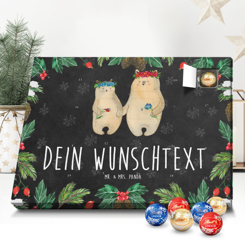 Personalisierter Kugel Markenschokolade Adventskalender Bären mit Blumenkranz Personalisierter Kugel Markenschokolade Adventskalender, Familie, Vatertag, Muttertag, Bruder, Schwester, Mama, Papa, Oma, Opa, Bär, Bären, Mutter, Mutti, Mami, Lieblingsmensch, Lieblingsmama, beste Mutter, weltbeste Mama, Geschenk Mama. Muttertag, Tochter, Kind, Kinder, Töchter, Family, Vorbild