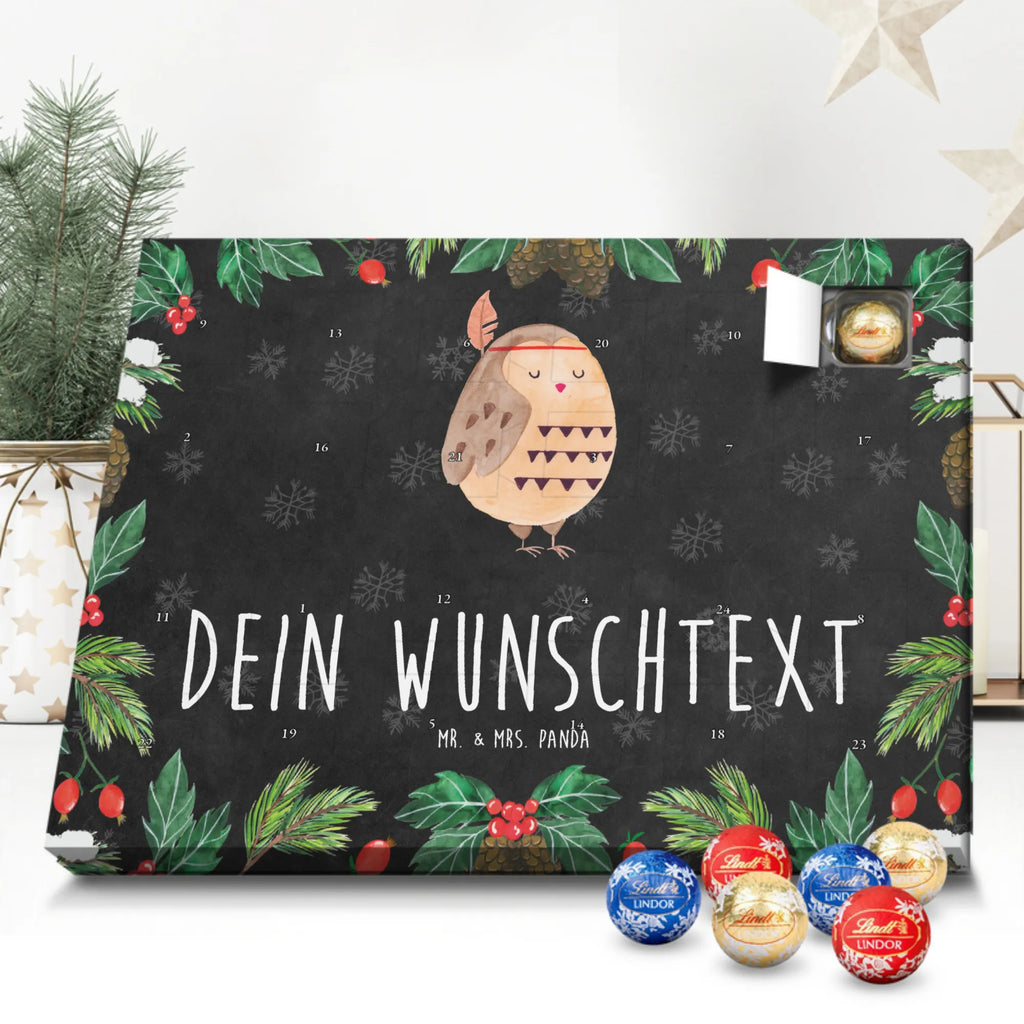 Personalisierter Kugel Markenschokolade Adventskalender Eule Federschmuck Personalisierter Kugel Markenschokolade Adventskalender, Eule, Eule Deko, Owl, Das Leben ist ein Abenteuer, Reisespruch, Federschmuck, Dekoration