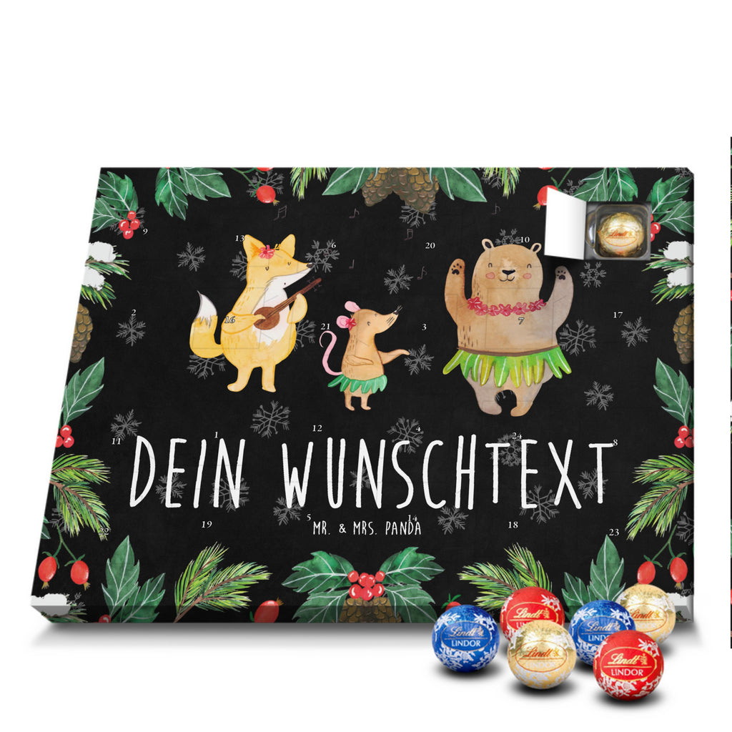 Personalisierter Kugel Markenschokolade Adventskalender Waldtiere Aloha Personalisierter Kugel Markenschokolade Adventskalender, Tiermotive, Gute Laune, lustige Sprüche, Tiere, Wald, Waldtiere, Musik, Aloha, Bär, Hase, Igel, Tanzen, Leben, Lachen