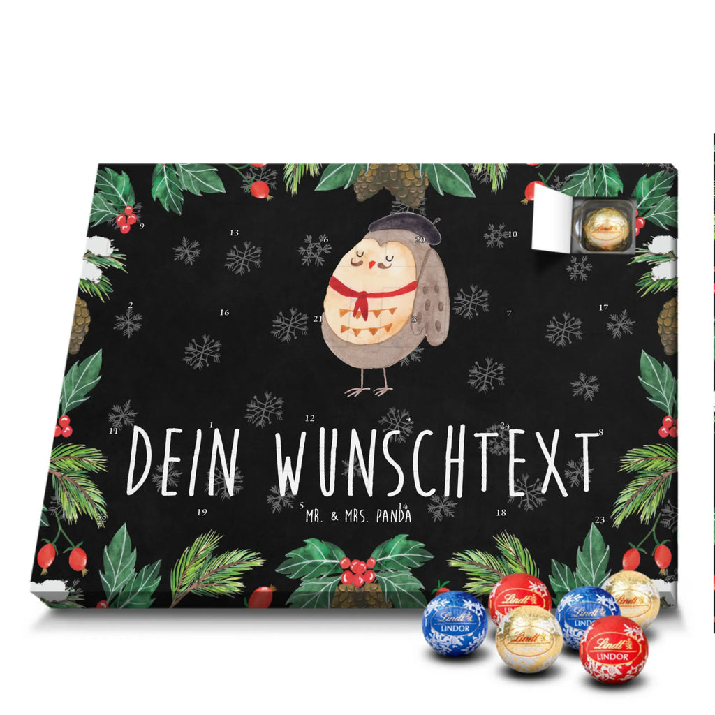 Personalisierter Kugel Markenschokolade Adventskalender Eule Frankreich Personalisierter Kugel Markenschokolade Adventskalender, Eule, Eulen, Eule Deko, Owl, hibou, La vie est belle, das Leben ist schön, Spruch schön, Spruch Französisch, Frankreich