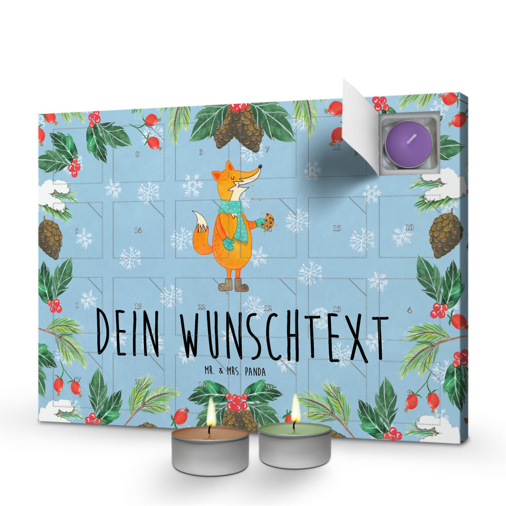 Personalisierter Duftkerzen Adventskalender Fuchs Keks Personalisierter Duftkerzen Adventskalender, Fuchs, Füchse, Backen Spruch, Kekse, Winter, Weihnachtszeit, Plätzchen, Liebe, Küche Deko