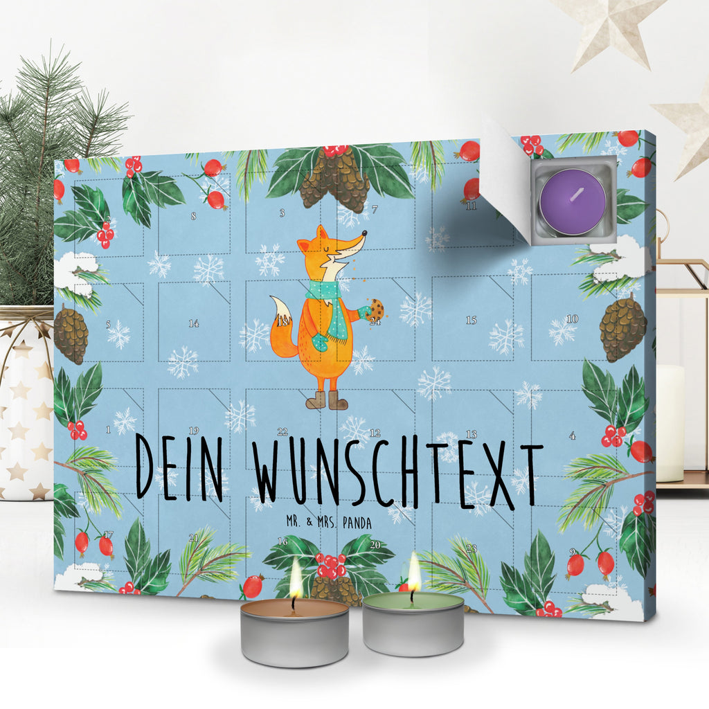 Personalisierter Duftkerzen Adventskalender Fuchs Keks Personalisierter Duftkerzen Adventskalender, Fuchs, Füchse, Backen Spruch, Kekse, Winter, Weihnachtszeit, Plätzchen, Liebe, Küche Deko