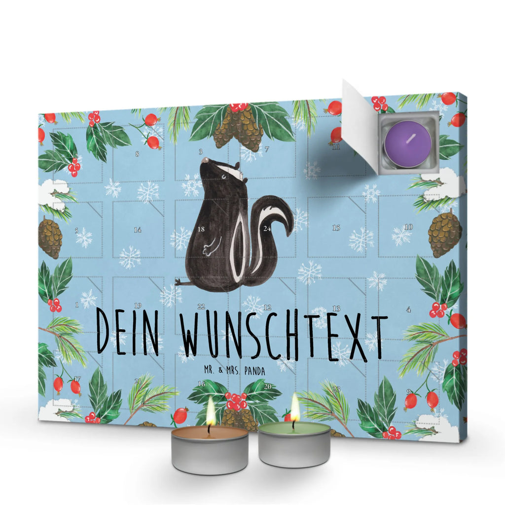 Personalisierter Duftkerzen Adventskalender Stinktier Sitzen Personalisierter Duftkerzen Adventskalender, Stinktier, Skunk, Wildtier, Raubtier, Stinker, Stinki, Spruch, Büro, Recht, Besserwisser