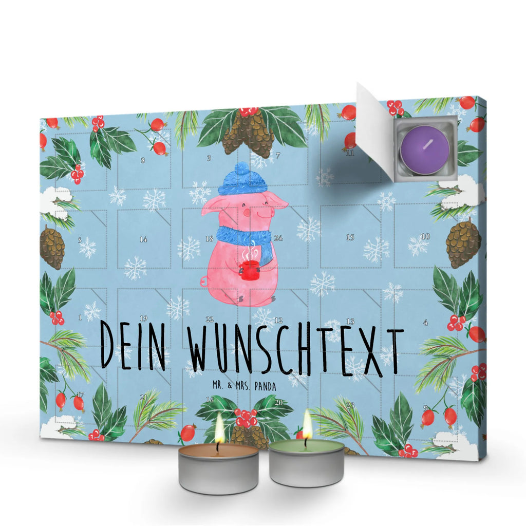 Personalisierter Duftkerzen Adventskalender Schwein Glühwein Personalisierter Duftkerzen Adventskalender, Winter, Weihnachten, Weihnachtsdeko, Nikolaus, Advent, Heiligabend, Wintermotiv, Glühschwein, Glühwein, Weihnachtsmarkt, Punsch