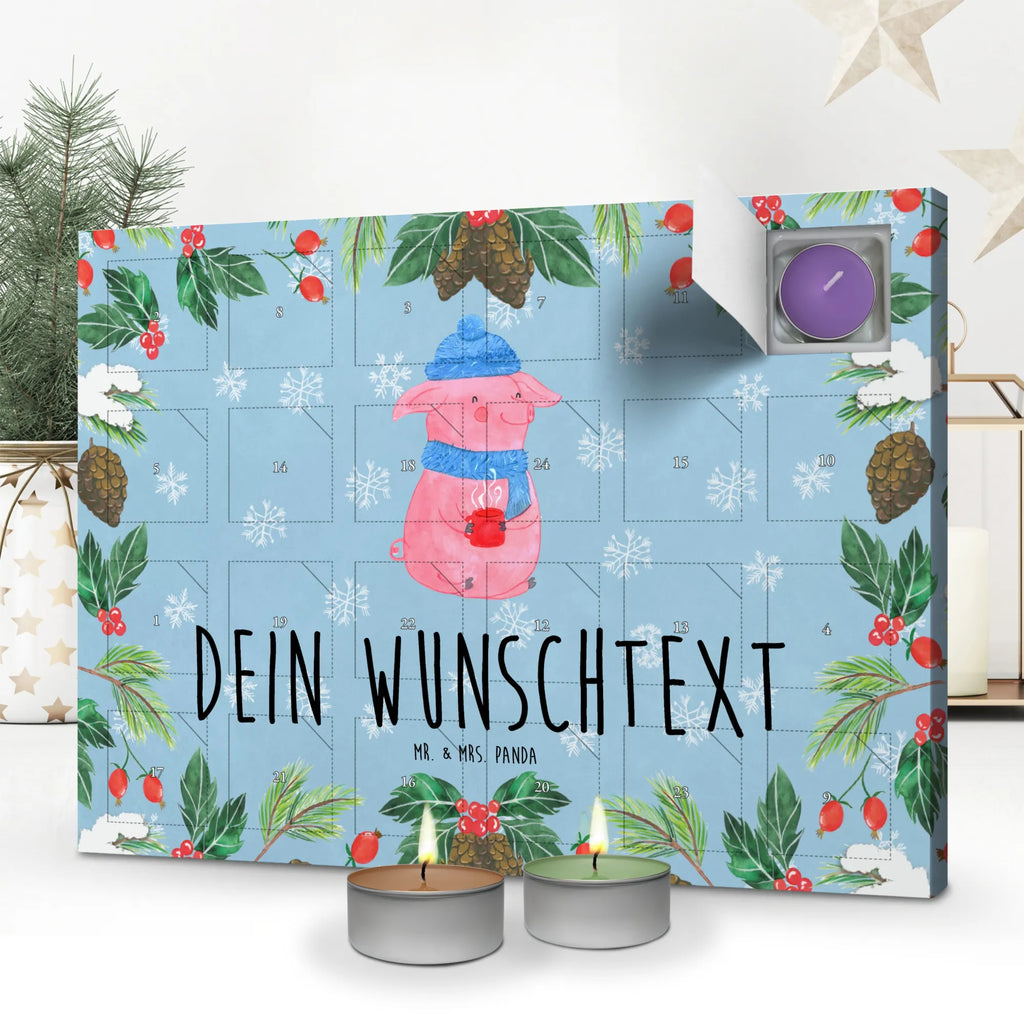 Personalisierter Duftkerzen Adventskalender Schwein Glühwein Personalisierter Duftkerzen Adventskalender, Winter, Weihnachten, Weihnachtsdeko, Nikolaus, Advent, Heiligabend, Wintermotiv, Glühschwein, Glühwein, Weihnachtsmarkt, Punsch