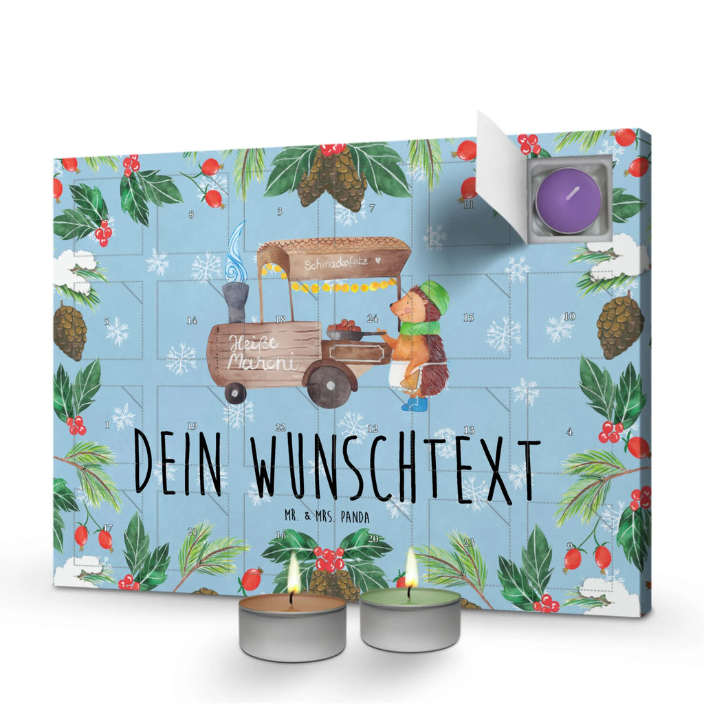 Personalisierter Duftkerzen Adventskalender Igel Maronen Personalisierter Duftkerzen Adventskalender, Winter, Weihnachten, Weihnachtsdeko, Nikolaus, Advent, Heiligabend, Wintermotiv, Maronen, Weihnachtsmarkt, Kastanien, Duft