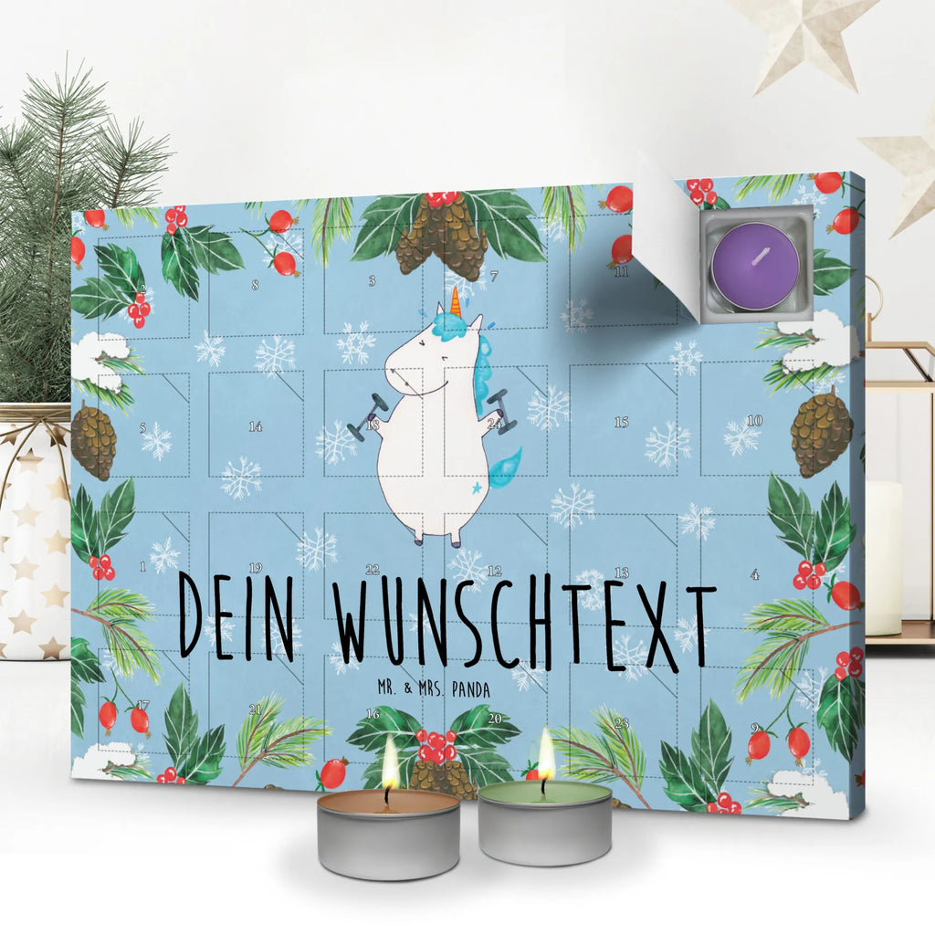 Personalisierter Duftkerzen Adventskalender Einhorn Fitness Personalisierter Duftkerzen Adventskalender, Einhorn, Einhörner, Einhorn Deko, Pegasus, Unicorn, Gym, Fitness, Fitnessstudio, Diät, Abnehmen, Sport, Pumpen, Geräte, Sixpack