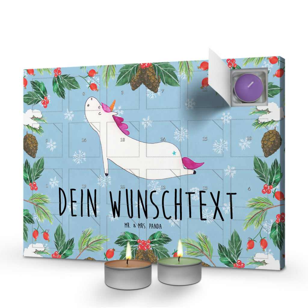 Personalisierter Duftkerzen Adventskalender Einhorn Yoga Personalisierter Duftkerzen Adventskalender, Einhorn, Einhörner, Einhorn Deko, Pegasus, Unicorn, Yoga, Namaste, Achtsamkeit, Entspannung, Joga, Yogamatte, Sport, lustig, witzig, süß